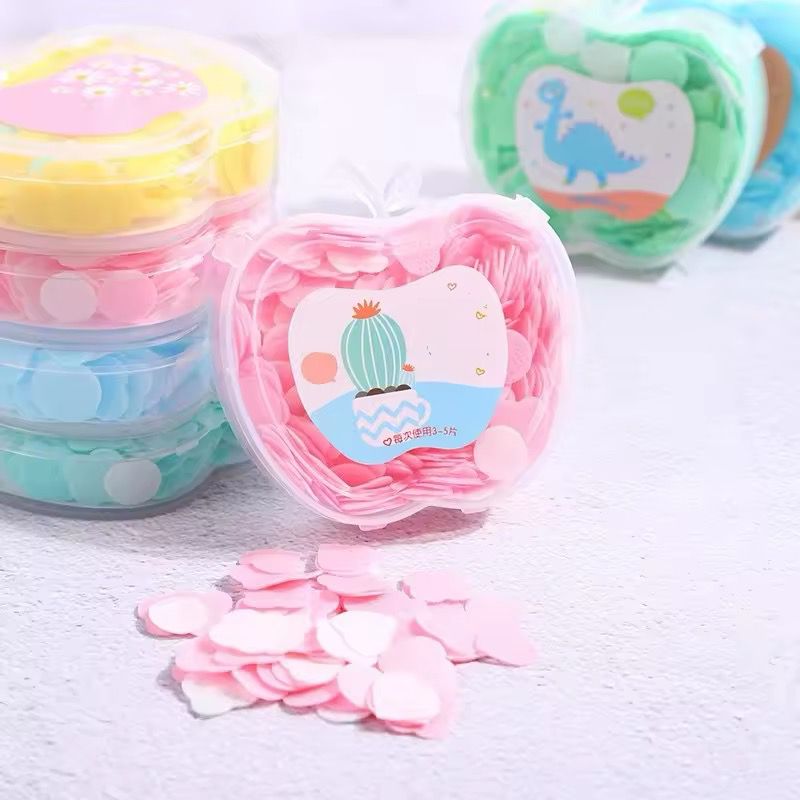 Mini Apple Paper Soap Sheets Disposable Hand Wash Paper Foaming Soap