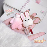 Gege Bear Rabbit Keychain Lip Gloss Set