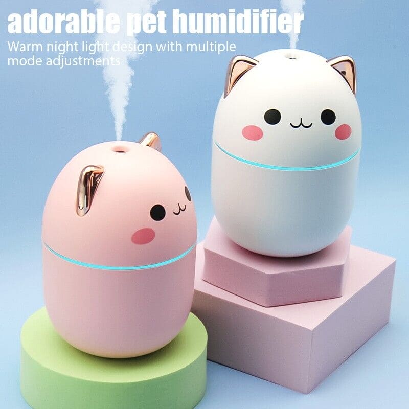 Portable USB Charging Cute Cat Cool Mist Humidifier Air Freshener