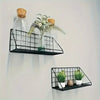 Iron Material Wall Mounted Checks & Boxes Wall Shelf Storage Rack Organizer