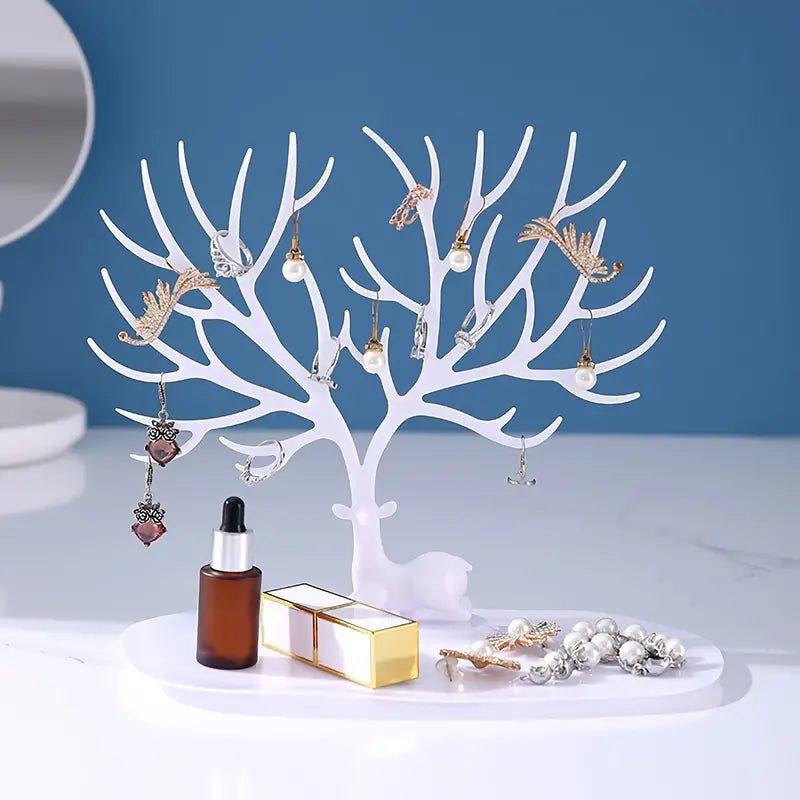 Little Deer Tree Earrings Necklace Ring Pendant Bracelet Jewelry Display Stand Holder Organizer