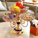 Multilayer Rotatable European Metal Fruit Bowl Fruit Basket Dry Fruit Stand