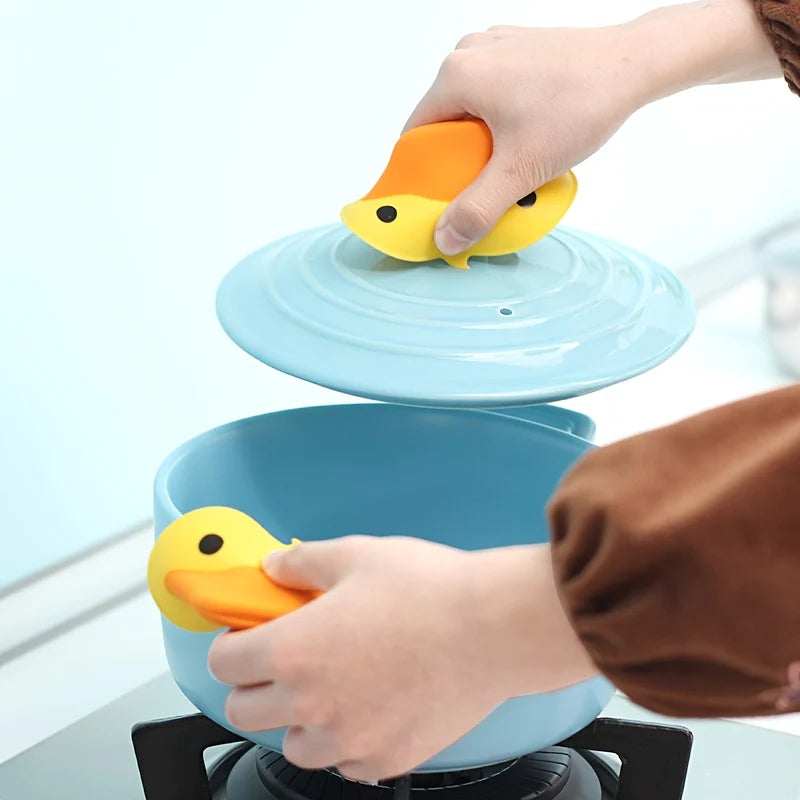 Silicone Mini Pot Holder Duck Shape