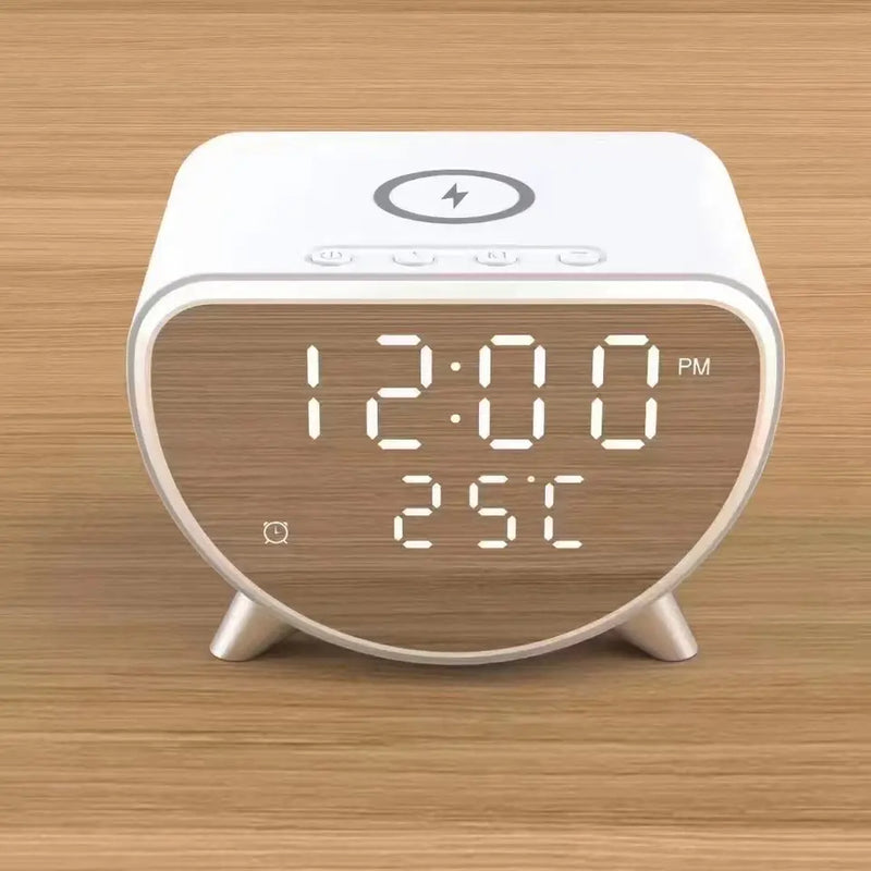 Multifunctional 3in1 Wireless Charging Dock Station Digital Clock Alarm Clock Temperature Monitor