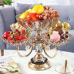 Multilayer Rotatable European Metal Fruit Bowl Fruit Basket Dry Fruit Stand