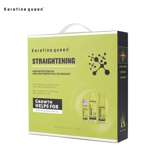 Keratin Queen Hair Botox Keratin New Hair Protecting Technology Straightening Hair Serum Shampoo Conditioner