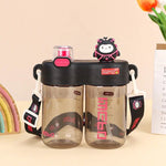 Cartoon Design Head Dual Water Bottle With Adjustable Strap