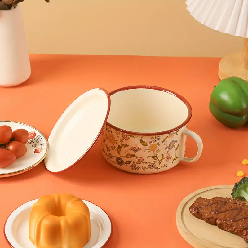 Multifunctional Heating Pot Bowl With Lid For Noodles Food Gas and Electric Stovetop Safe for Kitchen