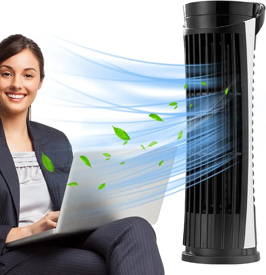 USB Powered Smart Tower Air Conditioner 3x Speed Bladeless Air Cooling Fan With LED Light