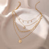 Fashion Jewellery 4 Layer Golden Necklace