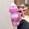 Cute Star Cup Water Bottle Tumbler With Handle And Straw 600ml