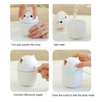 Portable USB Charging Cute Cat Cool Mist Humidifier Air Freshener