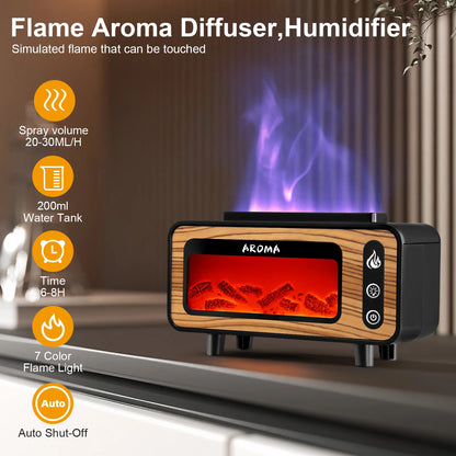 Aroma LED RGB 3D Fire Flame Latten Diffuser Air Humidifier Aromatherapy Machine