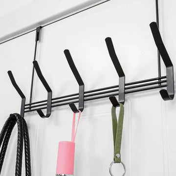 Metal Over The Door Heavy Duty Multipurpose 5 Hook Hanger