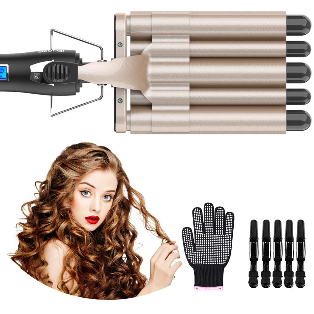 iFanze Curling Iron hair Curler Hair Straightener Hair Waver With Adjustable Temperature & LCD Display