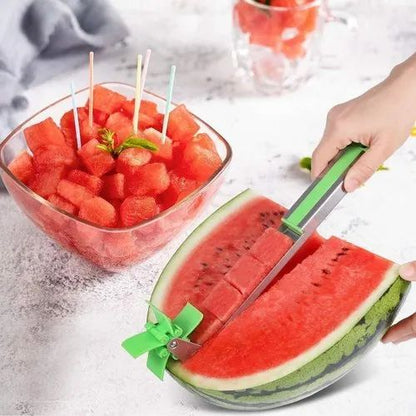 Stainless Steel Windmill Design Watermelon Slicing Knife Cutter