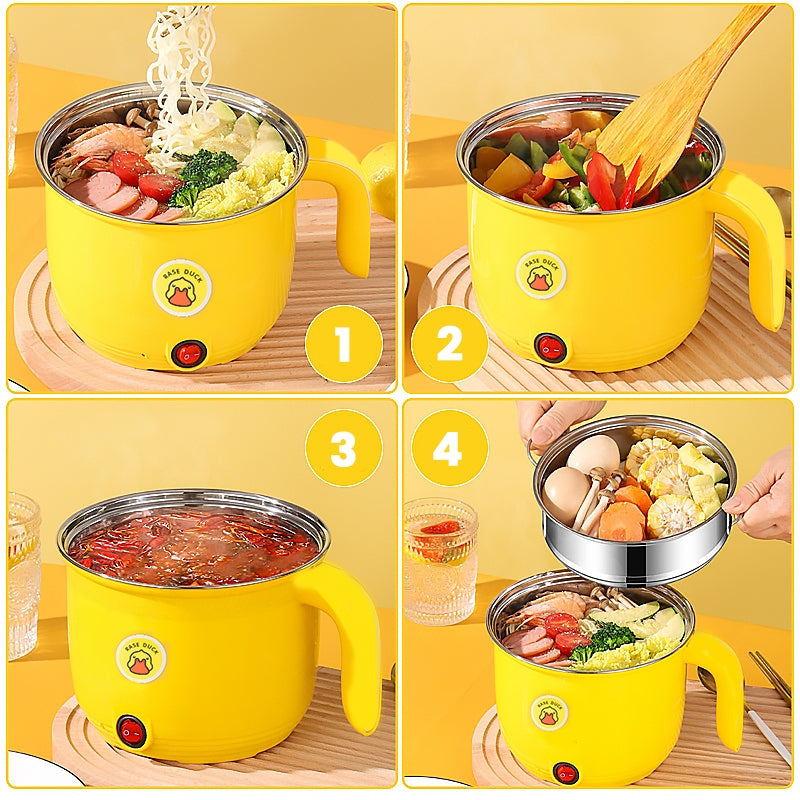 Multifunctional Electric Hot Pot Nonstick Cooker And Steamer Hot Pot With Lid 1.8L