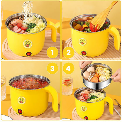 Multifunctional Electric Hot Pot Nonstick Cooker And Steamer Hot Pot With Lid 1.8L