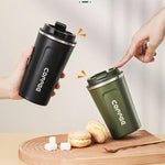 Double Stainless Steel Coffee Cup Vacuum Flask Leak-Proof Non-Slip Office Coffee Mug Car Travel Thermal Cup