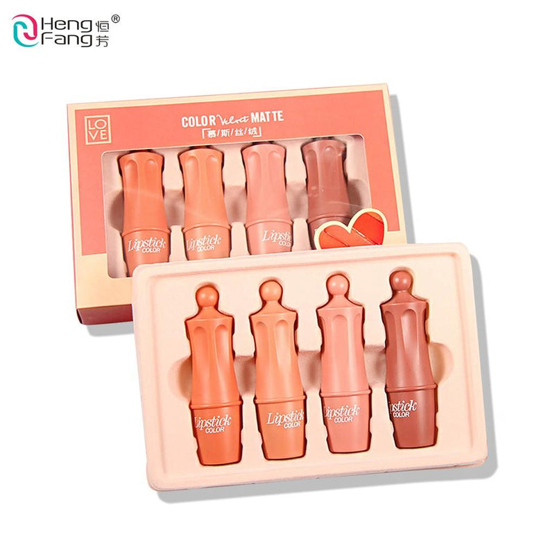 Heng Feng 4in1 Color Velvet Matte Lipstick Set