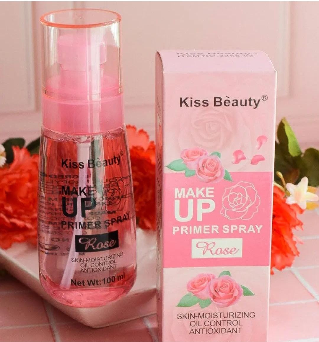 Kiss Beauty Rose Make Up Primer Spray Skin Moisturizing And Oil Control 100ml