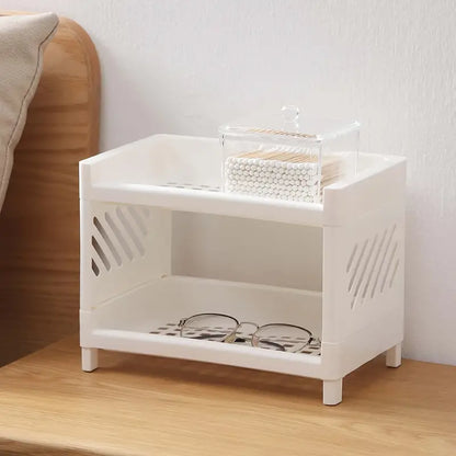 Multipurpose Double Layer Storage Rack Desk Organizer Shelf