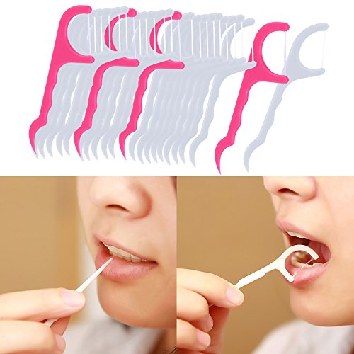 2in1 Dental Floss Flosser Picks Toothpick Teeth Cleaning Stick 50Pcs Set