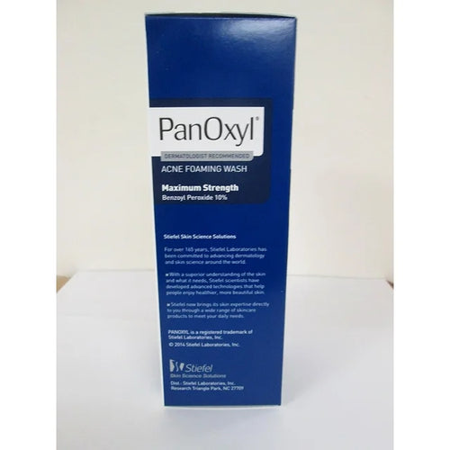 Panoxyl Acne Foaming Face Wash Benzoyl Peroxide 10% Maximum Strength 5.5 Oz