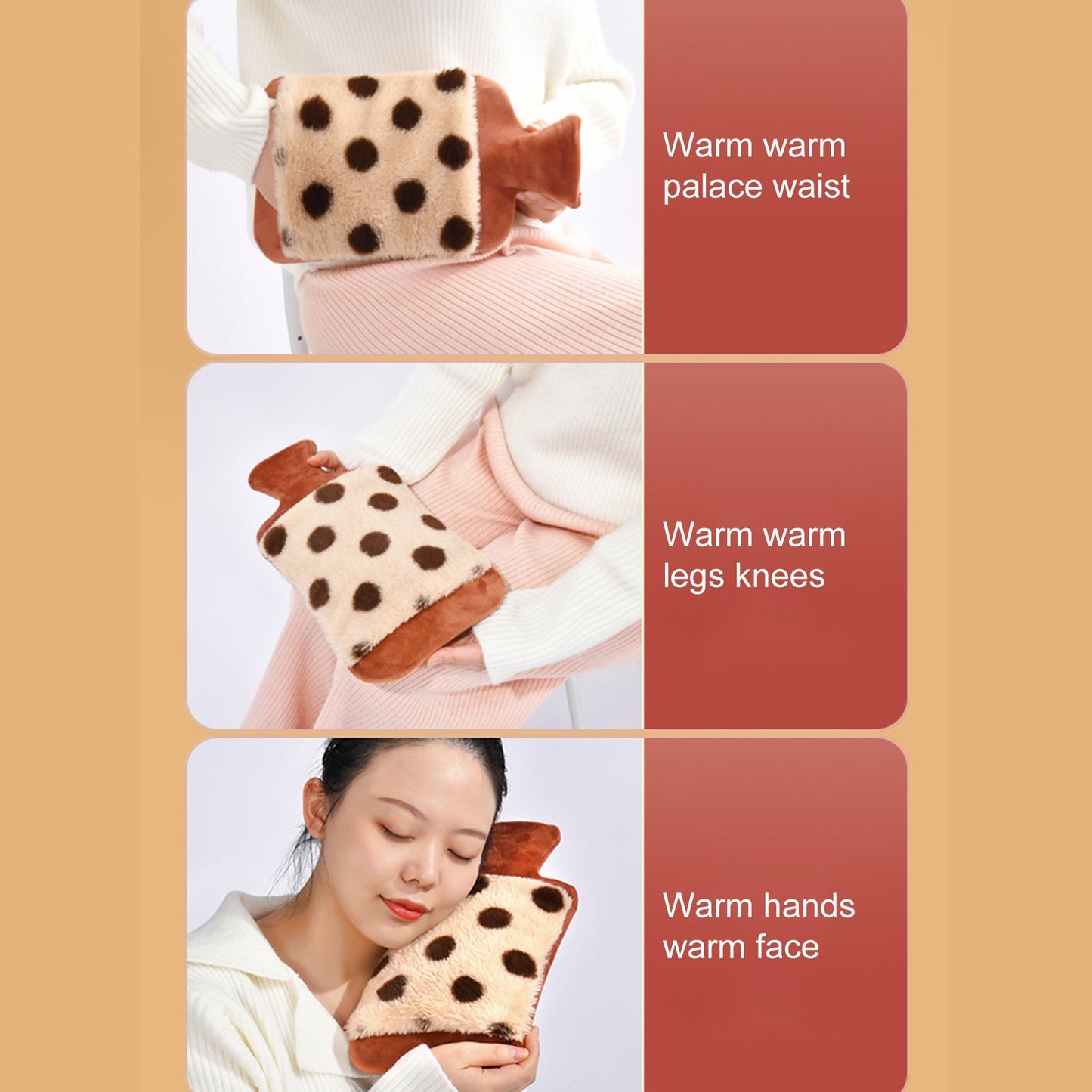 Large Capacity 2000ml Hot Water Bottle With Plush Cover