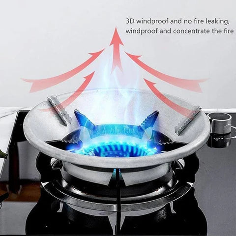 Flame Protector Fireproof Windshield Gas Stove Energy Saver Windproof Ring Bracket