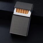 Cigarette Case With USB Electric Lighter Flameless BOX Windproof Moisture Proof Box