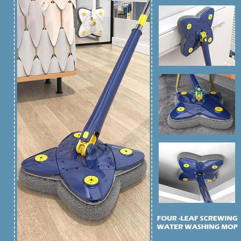 360° Rotatable Magic Mop 4 Side Adjustable Clover Dust Cleaning Mop