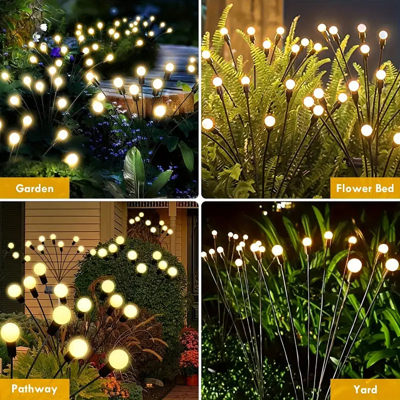 10 Lights LED Solar Powered Firefly Light Outdoor Waterproof Solar Garden Light Decorative Swaying Wind Dancing Solar Lamp