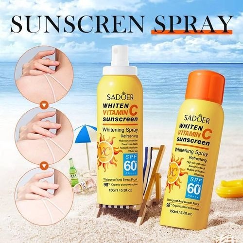 Sadoer Whiten Vitamin C Sunscreen SPF60 Waterproof Sunblock Spray