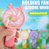 Portable Rechargeable Mini Cartoon Handy Moon Button Fan Three Gear Adjustable