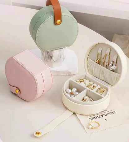 Multipurpose Mini Jewelry Organizer PU Leather Jewelry Case Storage Box