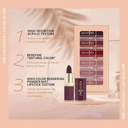 Okenten 6-Color High Quality Lip Kit