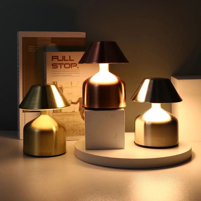 USB Rechargeable Retro Metal Tabletop LED Lamp Touch Control