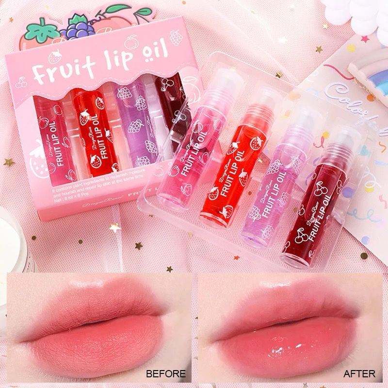 Dragon Ranee 4pcs Fruit Lip Oil