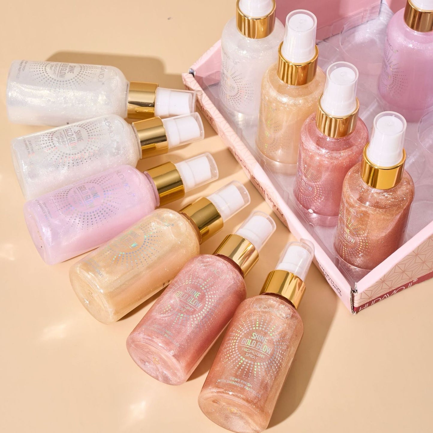Hudamoji Shine Gold Glow Highlight Spray 6Pcs Set