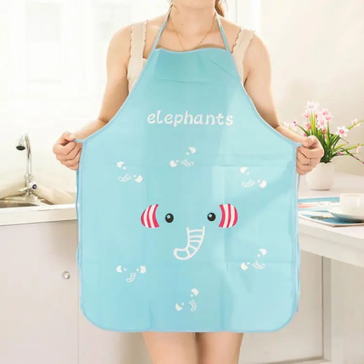 Kitchen Apron Multicolor Printed PVC Waterproof 1Pcs