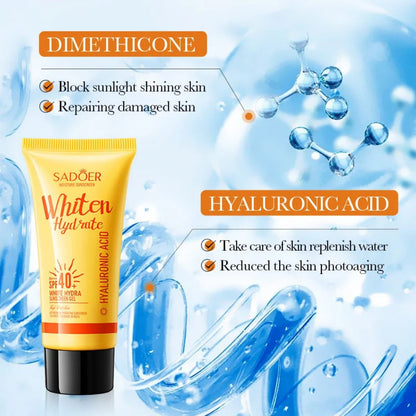 Sadoer Whiten Hydrate Hyaluronic Acid SPF40+ White Hydra Sunscreen Gel