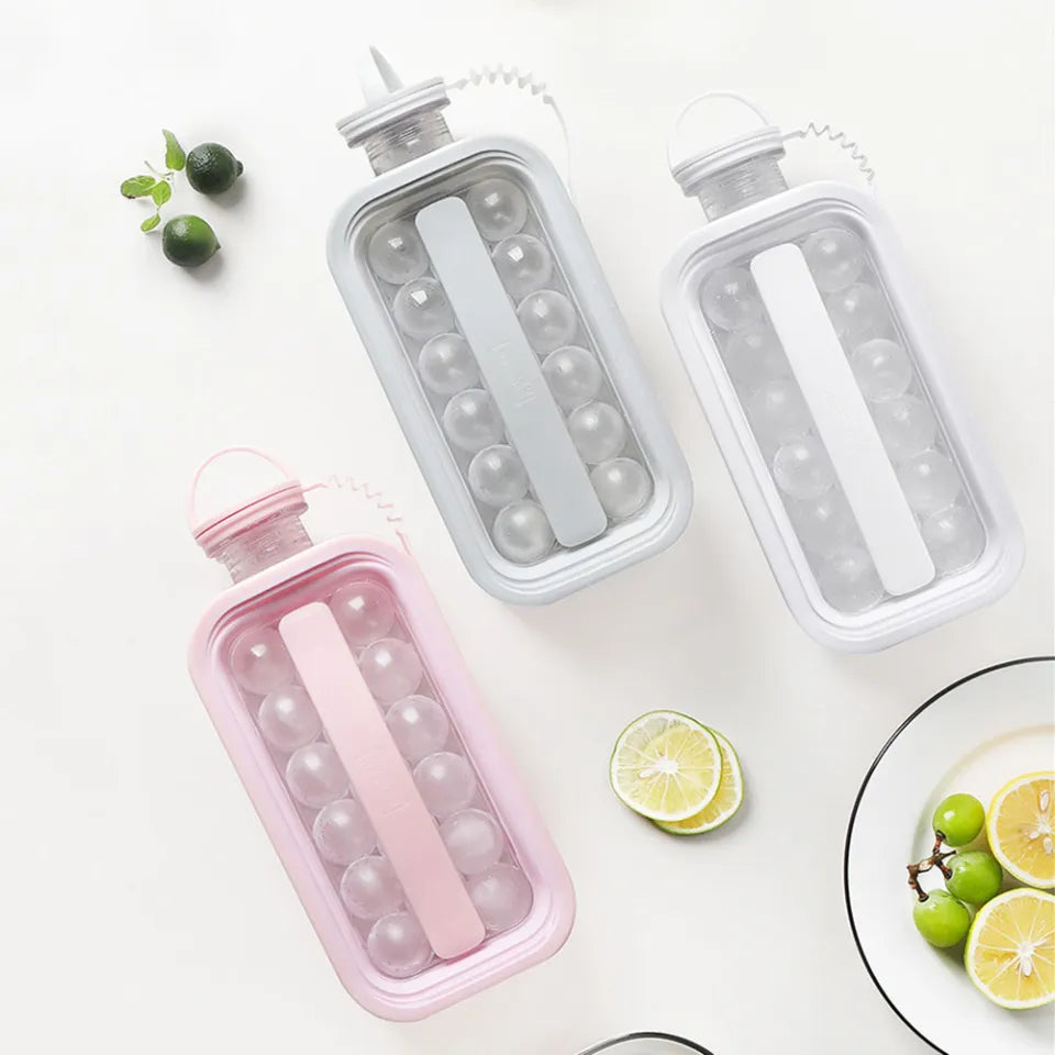 Portable 2in1 Ball Maker Ice Cube Maker & Water Bottle