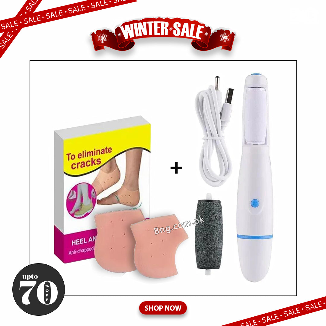 Electric Pedi Callus Remover + Heel Anti Crack (Pair)