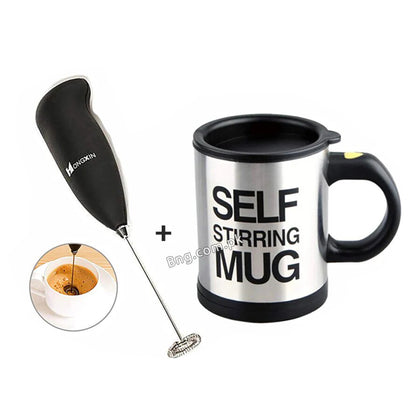 Coffee Beater Coffee Milk Drink Electric Whisk Mixer ( Premium Quality ) +Stainless Steel Coffee Mug Self Stiring Mug