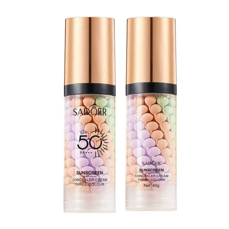 Sadoer SPF 50+ PA+++ Three Color Concealer Cream Primer Concealer Makeup Sunscreen