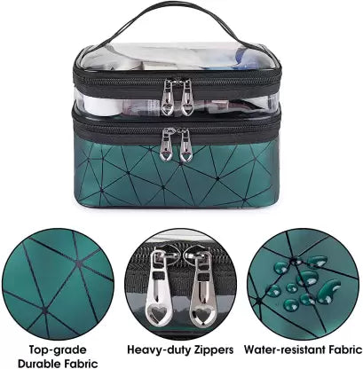 Double Layer Makeup And Cosmetic Bag Large Capacity Bag for Travel