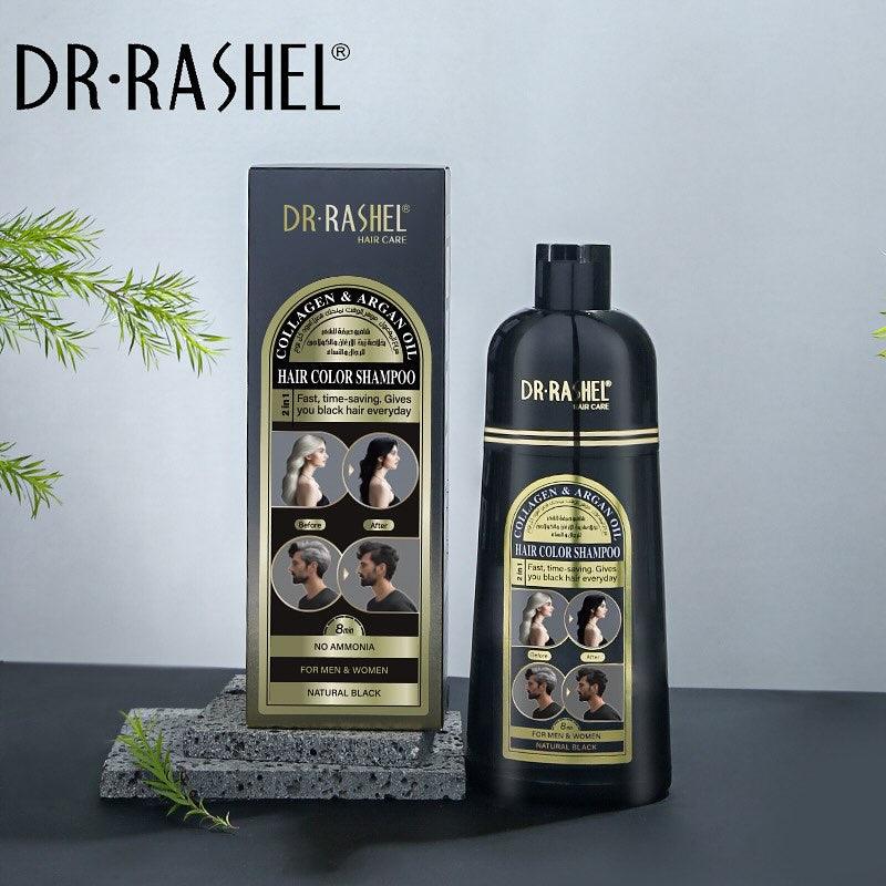 Dr.Rashel Collagen And Argan Oil Hair Color Shampoo Natural Black