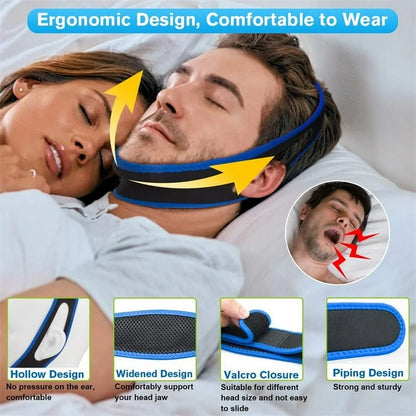 Adjustable And Breathable Head Band Anti Snore Chin Strap