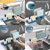 Telescopic Sink Holder Adjustable Drainer Sink Tray Sponge Soap Holder With Dish Cloth Hanger Sink Organizer